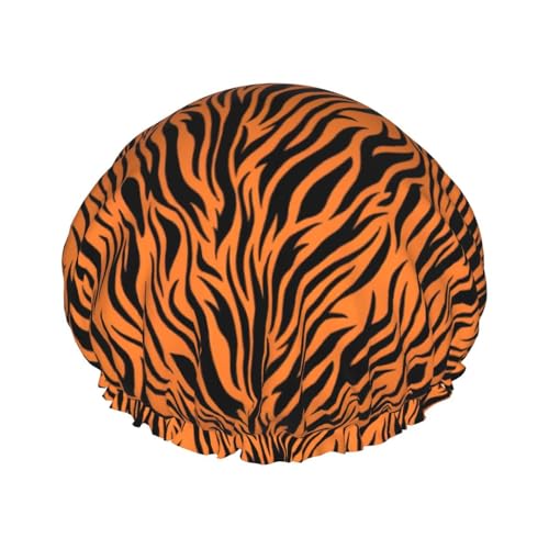 NEZIH Duschhaube, Tigerstreifen, orangefarbenes Muster, leicht, weich, umweltfreundlich, für Damen von NEZIH