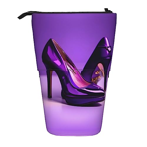 NEZIH Elegante lila High Heels Mit Lippenstift Teleskophalter Pop Up Schreibwaren Fall Großartig Für Weihnachten Urlaub Neujahr Geschenk Büro Tasche von NEZIH