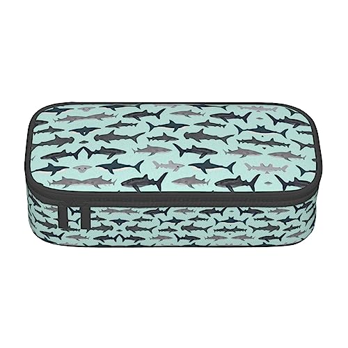 NEZIH Federmäppchen mit Reißverschluss, großes Fassungsvermögen, lustiges Essen, Hot Dogs, für Schule und Büro, 21,1 x 9,4 x 5,1 cm, hai, Einheitsgröße, Taschen-Organizer von NEZIH