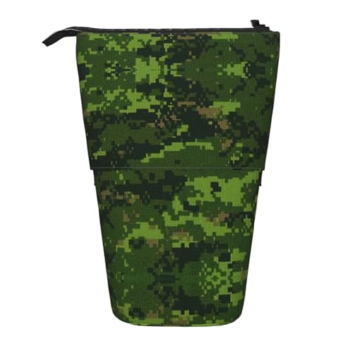 NEZIH Green Army Digital Camouflage Print Bleistift Teleskop Fall Multifunktionale Schreibwaren Aufbewahrungstasche Box Bürobedarf von NEZIH