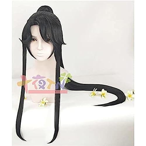 NEZIH Großmeister Der Dämonischen Kultivierung Cosplay Haarperücke Im Wei Wuxian-Stil 7 Ver COS, Geeignet Für Halloween-Party, Nachtleben, Karneval, Mit Perückenhut, Dekorationszubehör,B von NEZIH