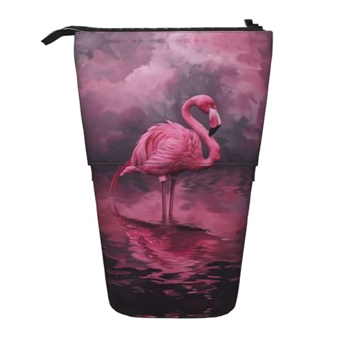 NEZIH Hohle Flamingo-Druck-Bleistifttasche, Teleskop-Etui, multifunktional, Schreibwaren, Aufbewahrungstasche, Box, Bürobedarf von NEZIH