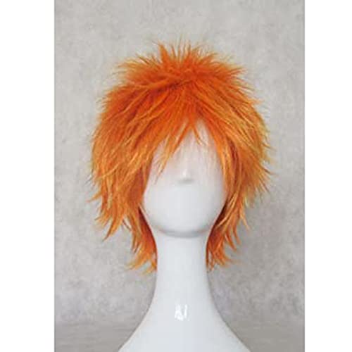 NEZIH Kurosaki Ichigo Pain Irie Shouichi Cosplay Perücke, Hochtemperaturfaser, Kunsthaar, Orange, Kurzhaarig, Inkl. Gratis Haarnetz, Dekorative Accessoires, Anime-Geschenke von NEZIH