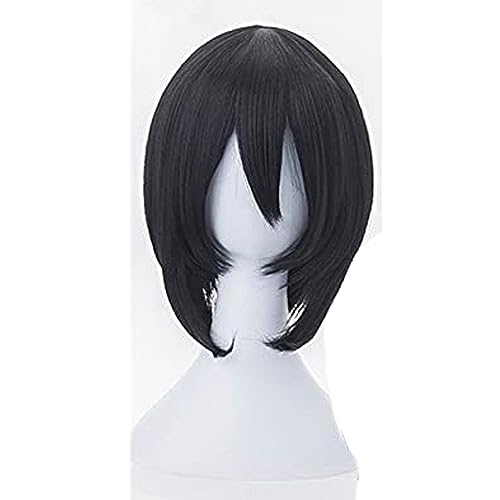 NEZIH Kuroshitsuji Black Butler Sebastian Michaelis Kurze Schwarze Hitzebeständige Perücken Anime Kostüm Cosplay Perücke Kappe, Geeignet Für Halloween-Party, Karneval, Dekorationsgeschenk von NEZIH