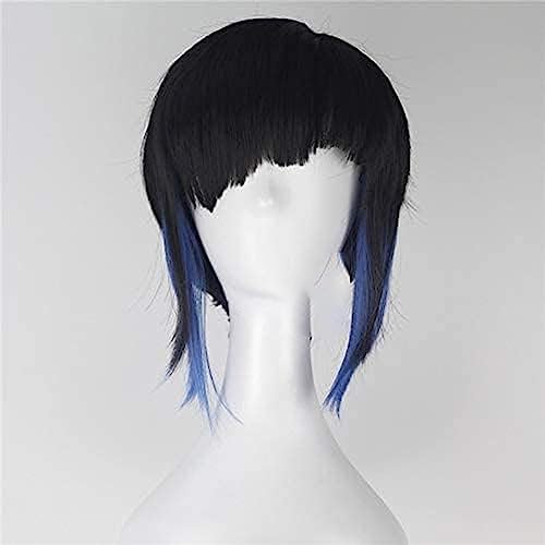 NEZIH Movie Ghost in The Shell Cosplay Kusanagi Motoko Black Wig Scarlett Johansson Black Short Wig Cosplay Hair with Wig Cap, Halloween-Dekorationszubehör, Dekoratives Geschenk von NEZIH