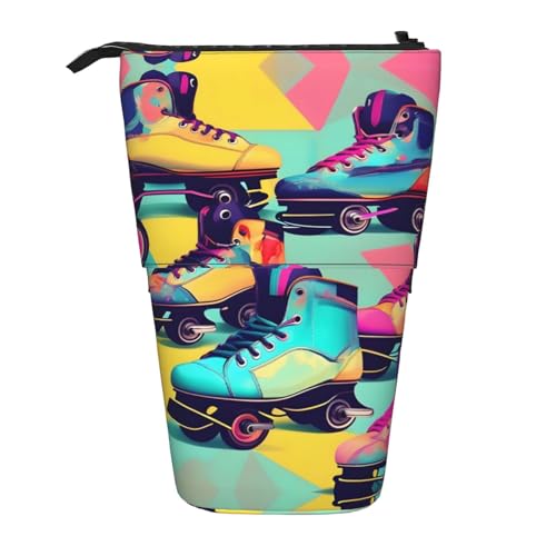 NEZIH Retro Roller Skates Bunte Stehende Bleistift Fall Schreibwaren Stift Fall Teleskop Bleistift Fall Pop Up Bleistift Beutel von NEZIH