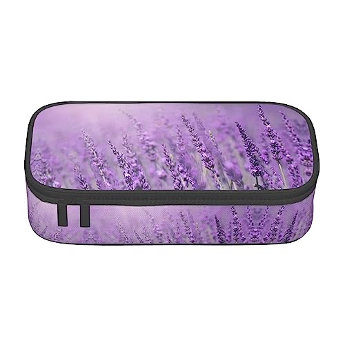 NEZIH Romantische Lila Lavendel Print unisex Reißverschluss Große Kapazität Bleistift Fall Kleine Stift Beutel Erwachsene Kosmetik Make-up Tasche Bürobedarf von NEZIH