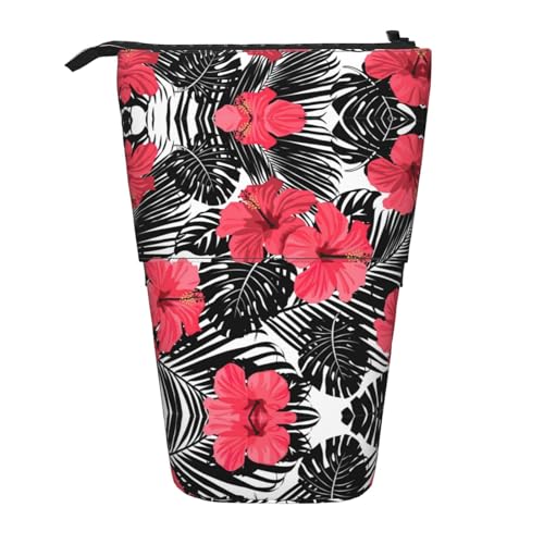 NEZIH Roter Hibiskus-Teleskophalter Pop Up Schreibwaren-Koffer, ideal für Weihnachten, Urlaub, Neujahr, Geschenk, Bürotasche von NEZIH