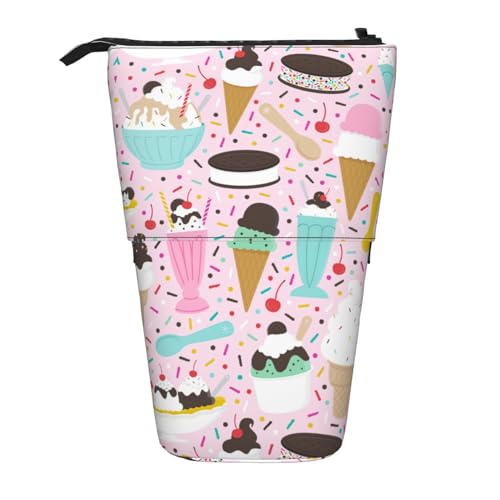 NEZIH Sweet Ice Cream Standing Pencil Case, Stationery Pen Case, Teleskop Pencil Case, Pop Up Pencil Pouch von NEZIH