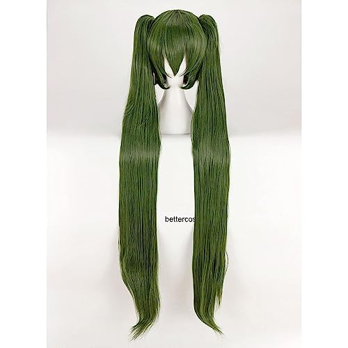 NEZIH Vocaloid Senbonzakura Miku Cosplay Perücke 120Cm Lange Militärische Armee Grün Hitzebeständige Synthetische Haarperücke + Perücke Kappe, Dekorative Accessoires, Anime-Fan-Geschenk von NEZIH