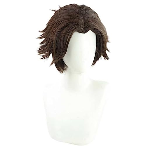 NEZIH Wig Anime Cosplay Anime-Perücke Arcane Cosplay Viktor-Perücke, Kurze Braune Perücke, Kostüm-Halloween-Perücke, for Halloween, Kostümparty, Anime-Show, Cosplay-Event, Konzerte von NEZIH