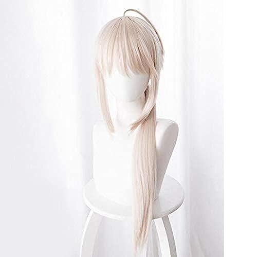 NEZIH Wig Anime Cosplay Arturia Pendragon Cosplay Perücke Schicksal Bleiben Nacht Grand Order Sabre Alter Langes Glattes Kunsthaar + Perückenkappe, Dekorative Accessoires von NEZIH