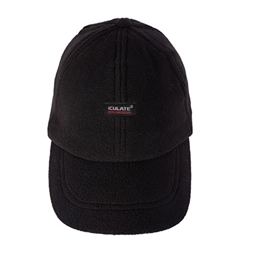 NF NITZSCHE fashion - Baseballcap für Herren mit Fleecefutter - one Size - schwarz und grau - warme Cap für den Winter - mit Ohrenschutz - mit spezieller ICULATE® Isolierung (Schwarz) von NF NITZSCHE fashion