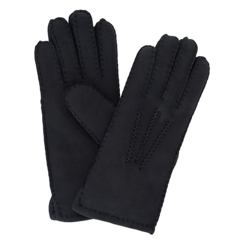 NF NITZSCHE fashion - Lammfell Handschuhe für Damen - 100% Lammfell - warme Winterhandschuhe - Farben: schwarz und braun - verschiedene Größen - eleganter Damenhandschuh (schwarz, 7,5) von NF NITZSCHE fashion