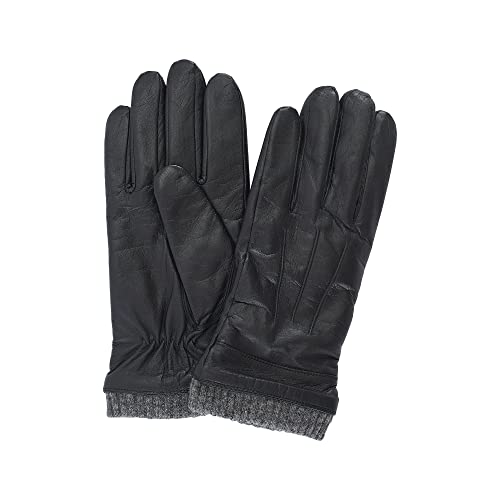NF NITZSCHE fashion - Lederhandschuhe für Herren - Innenfutter aus 100% Wolle - Handschuh mit Smartphone-Touch-Funktion - eleganter Winterhandschuh - 100% Schaf-Nappa (schwarz, 9.5) von NF NITZSCHE fashion