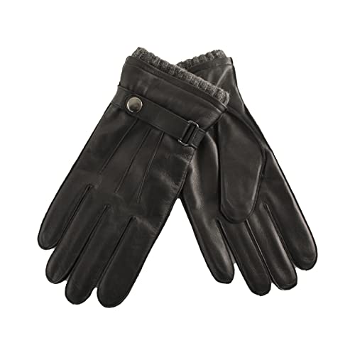 NF NITZSCHE fashion - Lederhandschuhe für Herren - Smartphone-Touch-Funktion - 100% Schaf-Nappa Leder mit Futter aus 100% Wolle - schwarz und braun - warme und hochwertige Winterhandschuhe von NF NITZSCHE fashion