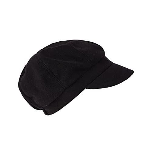 NF NITZSCHE fashion - Schwarze Schirmmütze für Damen - Größe: one Size - Elegante Ballonmütze - Backerboy - Schirmkappe - Flat Cap - warm und elegant - Newsboy - von NF NITZSCHE fashion