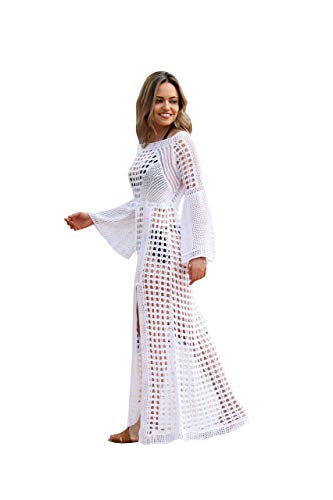 NFASHIONSO Strandkleid für Damen, gehäkelt, Strandmode, Strandkleid, lang - - Einheitsgröße von NFASHIONSO