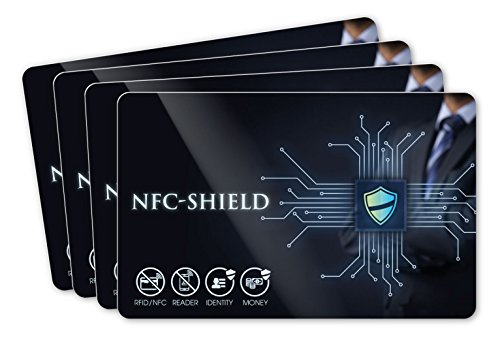 4X NFC Shield Card - RFID & NFC Schutz/Blocker - Made in Germany - Schützt das gesamte Portmonnaie & Kartenetui mit Ihren EC und Kreditkarten - Nie Wieder RFID Schutzhüllen notwendig 4X NFC Shield Card - RFID & NFC Schutz/Blocker - Made in Germany - Schützt das gesamte Portmonnaie & Kartenetui mit Ihren EC und Kreditkarten - Nie Wieder RFID Schutzhüllen notwendig von NFC-Shield Card