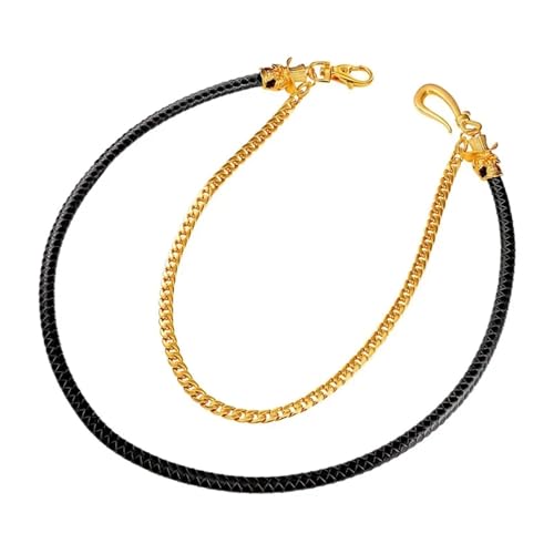 Hosenkette Hosenkette Cowboyhose Hose Lederschnur mit kubanischem Jeans-Taillenzubehör(Gold) von NFEKLFI
