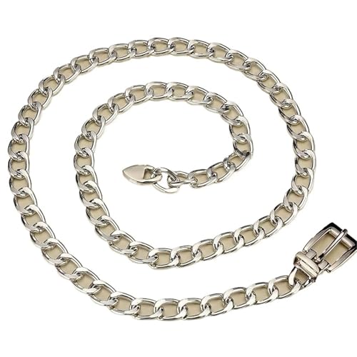 Hosenkette Hosenkette Mehrschichtige Metallgürtel for Frauen Lange Quaste Taillenkleid Gürtel Jeans Bund Körper(Sivler chain) von NFEKLFI