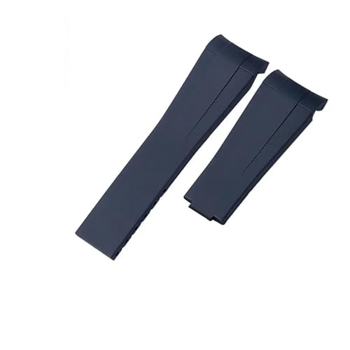 NFJNFCF 20 mm 21 mm Gummiarmband kompatibel mit Rolex Submariner DAYTONA GMT Yacht-Master Silikonarmband(Blue no clasp,20mm) von NFJNFCF