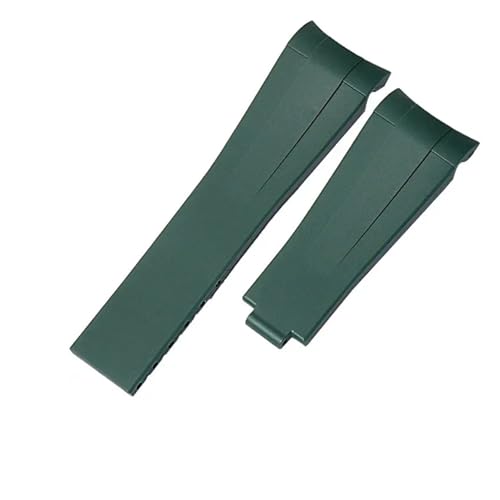 NFJNFCF 20 mm 21 mm Gummiarmband kompatibel mit Rolex Submariner DAYTONA GMT Yacht-Master Silikonarmband(Green no clasp,21mm) von NFJNFCF