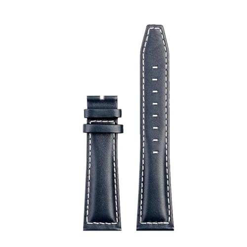 NFJNFCF Kompatibel mit Longines Pioneer Speed ​​Equestrian L3.812.4 L3.82.4 Herren Business-Armband aus Rindsleder, wasserdichte Unterseite, 21 mm, 22 mm(Blue white-NO,22mm-width) von NFJNFCF