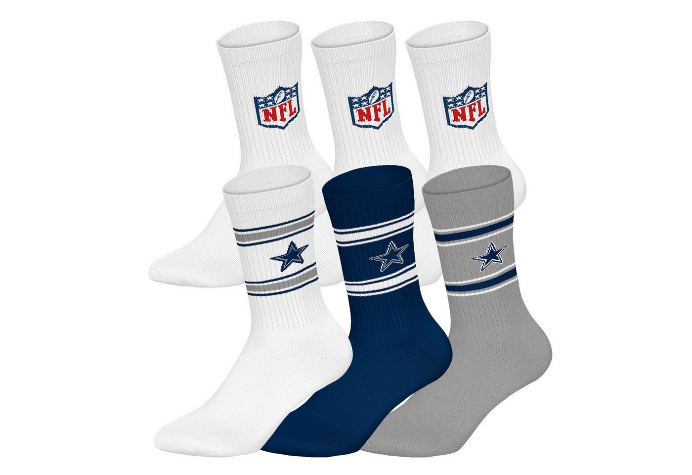 NFL Kurzsocken Unisex Socken 6er Pack Baumwolle (Packung, 6er Pack) von NFL