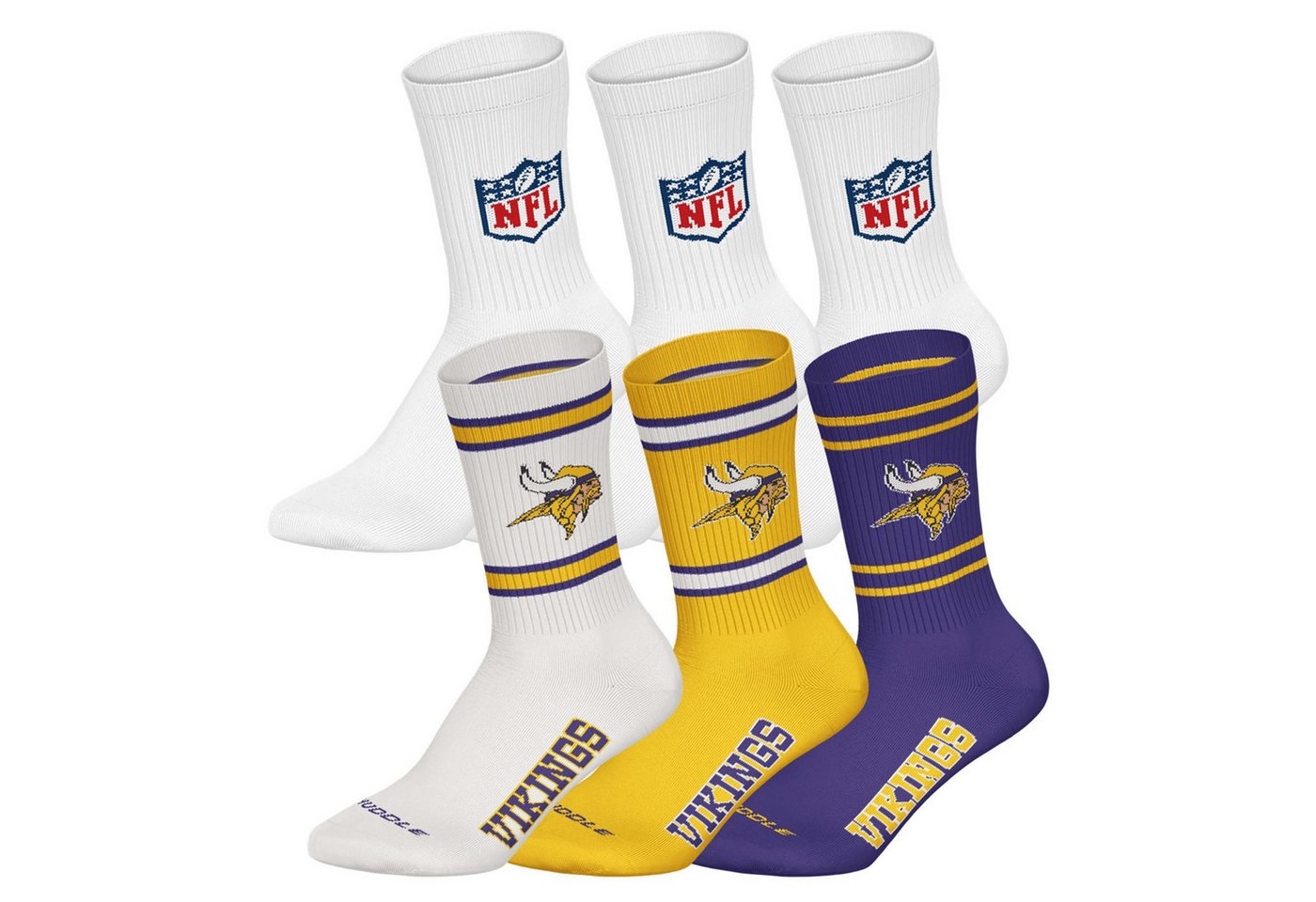 NFL Kurzsocken Unisex Socken 6er Pack Baumwolle (Packung, 6er Pack) von NFL