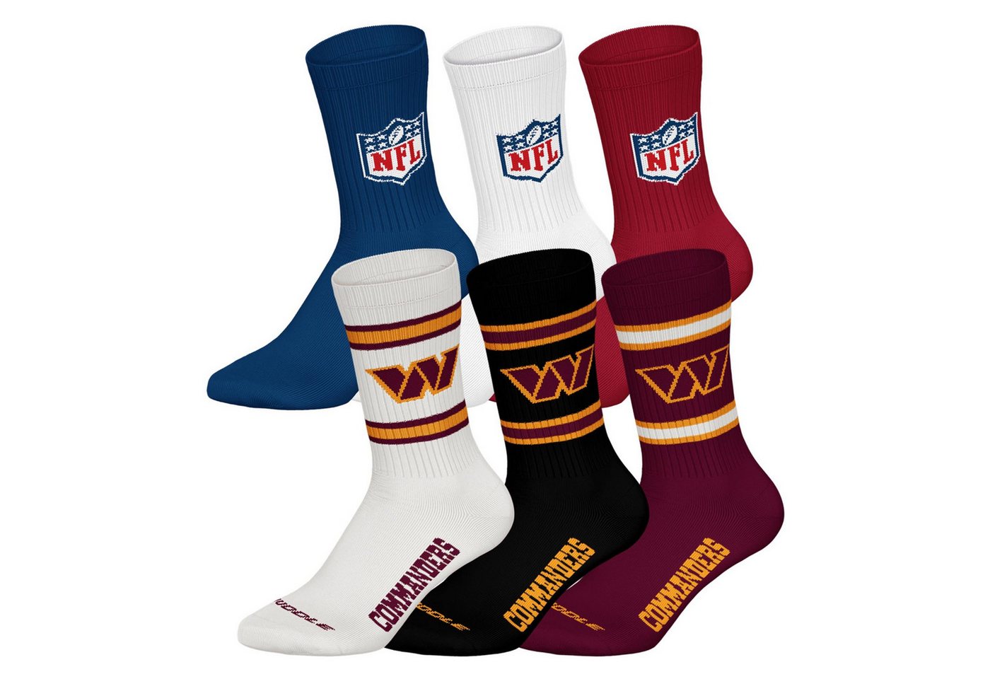 NFL Kurzsocken Unisex Socken 6er Pack Baumwolle (Packung, 6er Pack) von NFL