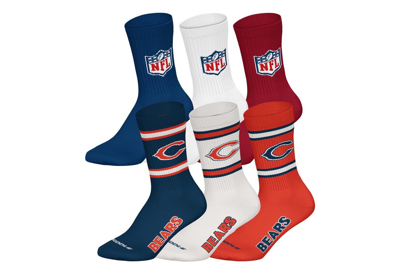 NFL Kurzsocken Unisex Socken 6er Pack Baumwolle (Packung, 6er Pack) von NFL