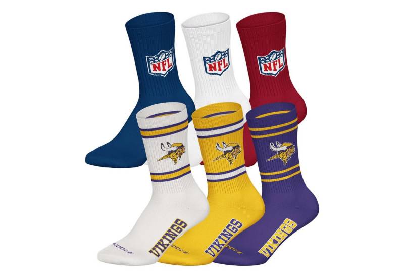 NFL Kurzsocken Unisex Socken 6er Pack Baumwolle (Packung, 6er Pack) von NFL