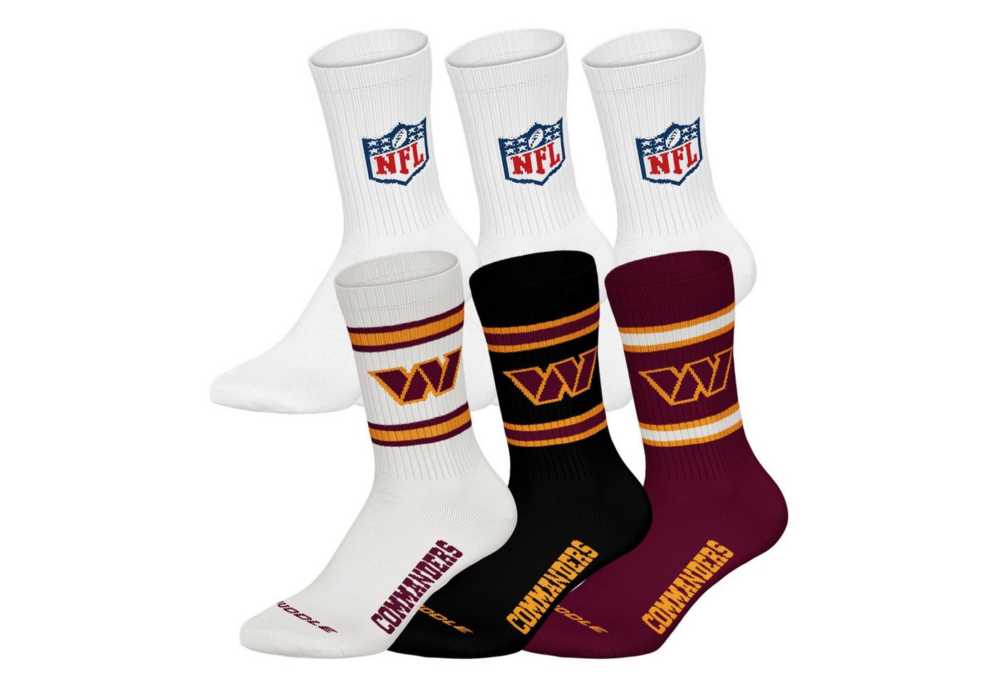 NFL Kurzsocken Unisex Socken 6er Pack Baumwolle (Packung, 6er Pack) von NFL