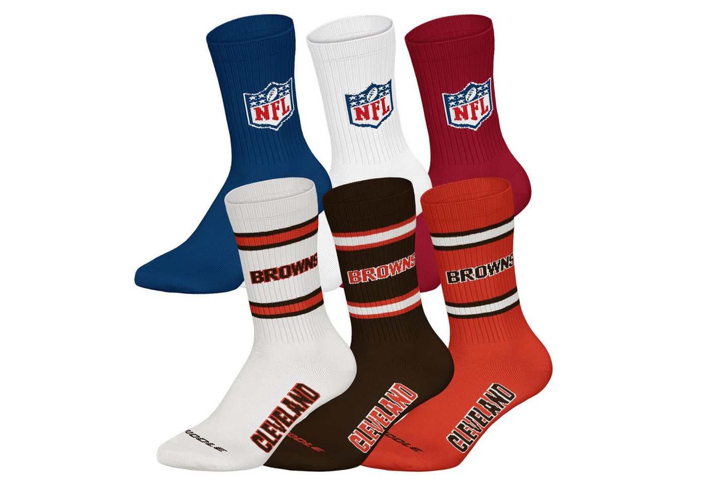 NFL Kurzsocken Unisex Socken 6er Pack Baumwolle (Packung, 6er Pack) von NFL