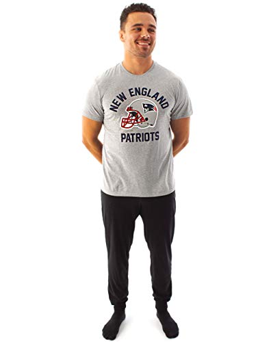 NFL Team New England Patriots Helm Herren Pyjama T-Shirt & Lounge Pant Set XXL von NFL