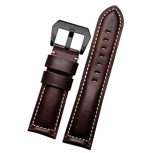 NFRFK 20mm 22 mm 24 mm 26 mm echter Leder Retro Man Uhrenband für Panerai PAM111 441 Kaufmanns -Wachband -Handgelenksgurt(Retro dark brown b,24mm) von NFRFK