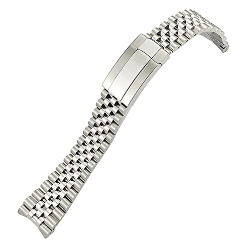 NFRFK 21 mm 904L massives Edelstahl-Uhrenarmband passend für Rolex-Armband 41 mm Oyster Perpetual Datejust Silber Luxus-Marken-Uhrenarmbänder(21mm) von NFRFK