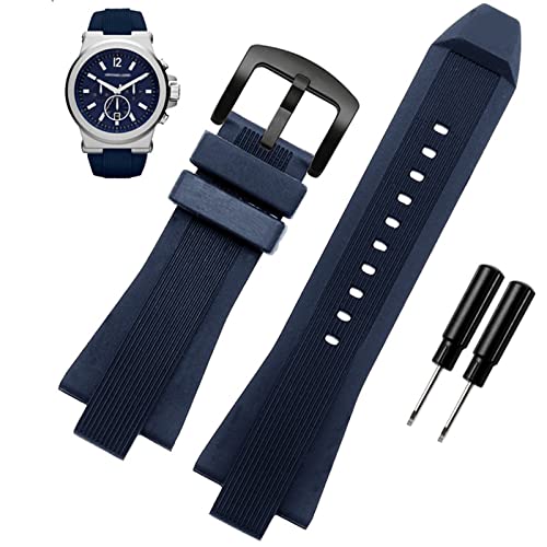 NFRFK 29x13mm Silikonkautschuk konkav konvex Uhrenarmband für Michael Kors MK9019 MK8295 MK8492 MK9020 MK9020(Blue black buckle) von NFRFK