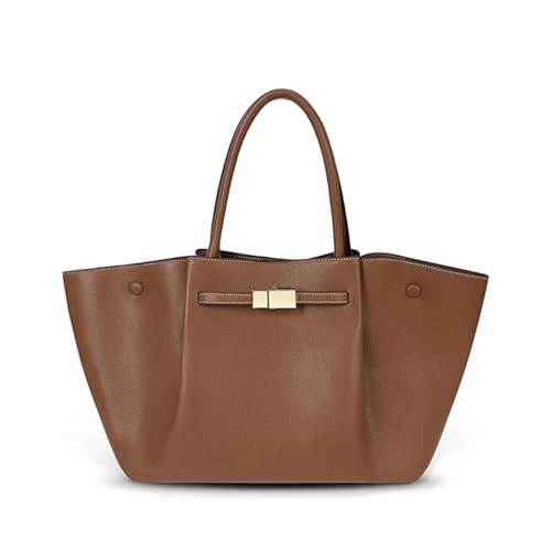 NFRFK Damen-Schultertasche mit großem Fassungsvermögen, PU-Leder, schlichtes Design, braun, Einheitsgröße von NFRFK