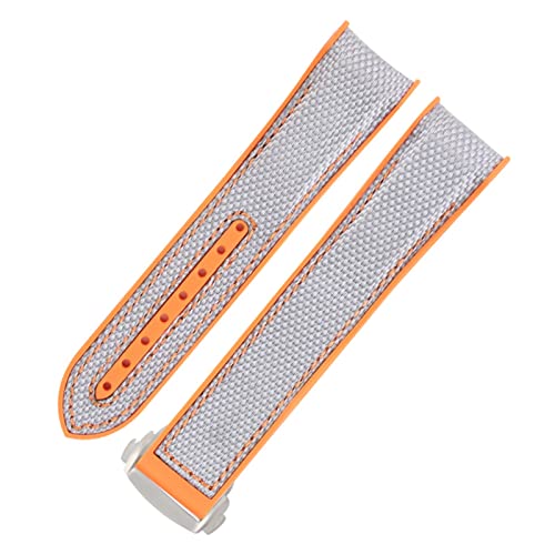 NFRFK Gummi-Uhrenarmband für Omega Seamaster, Faltfaltschließe, Luxus-Nylon-Silikon-Armband, Zubehörteile(21,22mm) von NFRFK