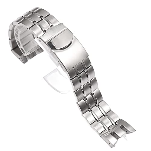 NFRFK Klassisches 22-mm-Edelstahlarmband für YRS403 412 402G Soild Herrenuhrenarmband Handgelenkarmband Faltschließe von NFRFK