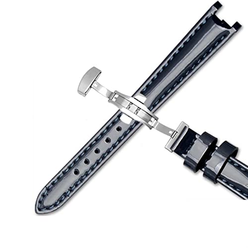 NFRFK Kuh -echtes Leder -Uhrband für 1853 T094210 Frauen Watch -Träger Armband 12 mm mit Edelstahl -Stee -Schmetterlingsverschluss(Blue B,Rose gold clasp) von NFRFK