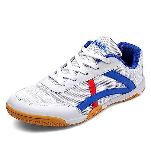 NGARY Badmintonschuhe für Erwachsene Herren Mesh Tennis Squash Turnschuhe Absorption Innenplatz Schuhe rutschfest Atmungsaktiv für Volleyball Pickleball,B,43 EU von NGARY