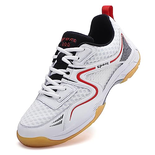 NGARY Badmintonschuhe für Männer Leichte Tischtennis-Hallenschuhe Anti-Rutsch-Puffer weich für Squash Volleyball Jogging Fitness,A,41 EU von NGARY