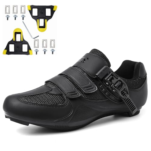 NGARY Fahrradschuhe, Rennradschuhe für Herren Rennrad Kompatibe mit Peloton Look SPD SPD-SL Delta Lock Pedal Reitschuhe,Black a,47 EU von NGARY