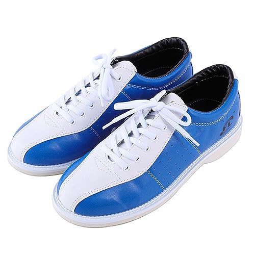 NGARY Herren Bowlingschuhe Leichtes Ledertraining bequemer Nicht rutscher Mikrofaser-Sohle-Bowlingschuhe,Blau,39 EU von NGARY