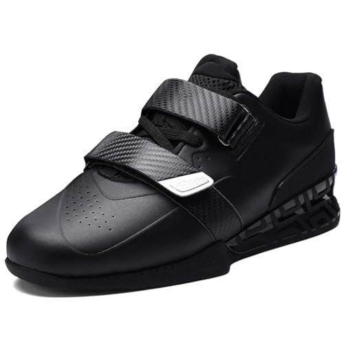 NGARY Herren Gewichtheberschuhe, Powerlifting Bodybuilding Kniebeugenschuhe Squat-Schuhe Training Schuhe Gym Fürs Fitnessstudio,Schwarz,43 EU von NGARY