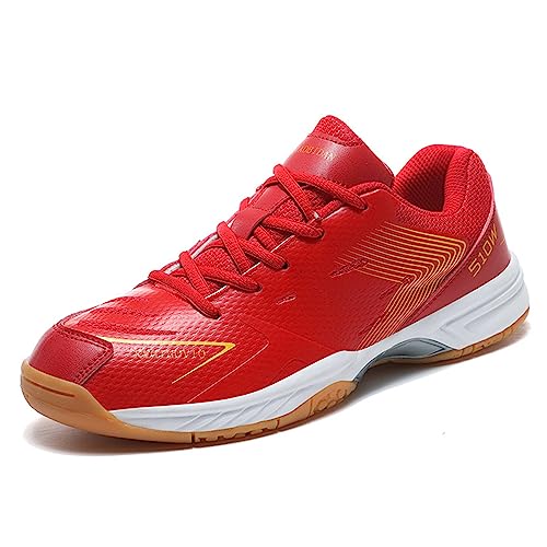 NGARY Herren-Tischtennis Badminton Schuhe Leicht Nicht rutschende sportliche Fitness-Indoor-Sneaker für Volleyball-Tenniskürbis Sport,C,42 EU von NGARY