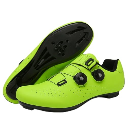 NGARY Rennradschuhe Herren Damen Fahrradschuhe Kompatibel mit Peloton Look SPD SPD-SL Delta Lock Pedal Rennrad Schuhe Draussen Spinning Schuhen,Grün,44 EU von NGARY